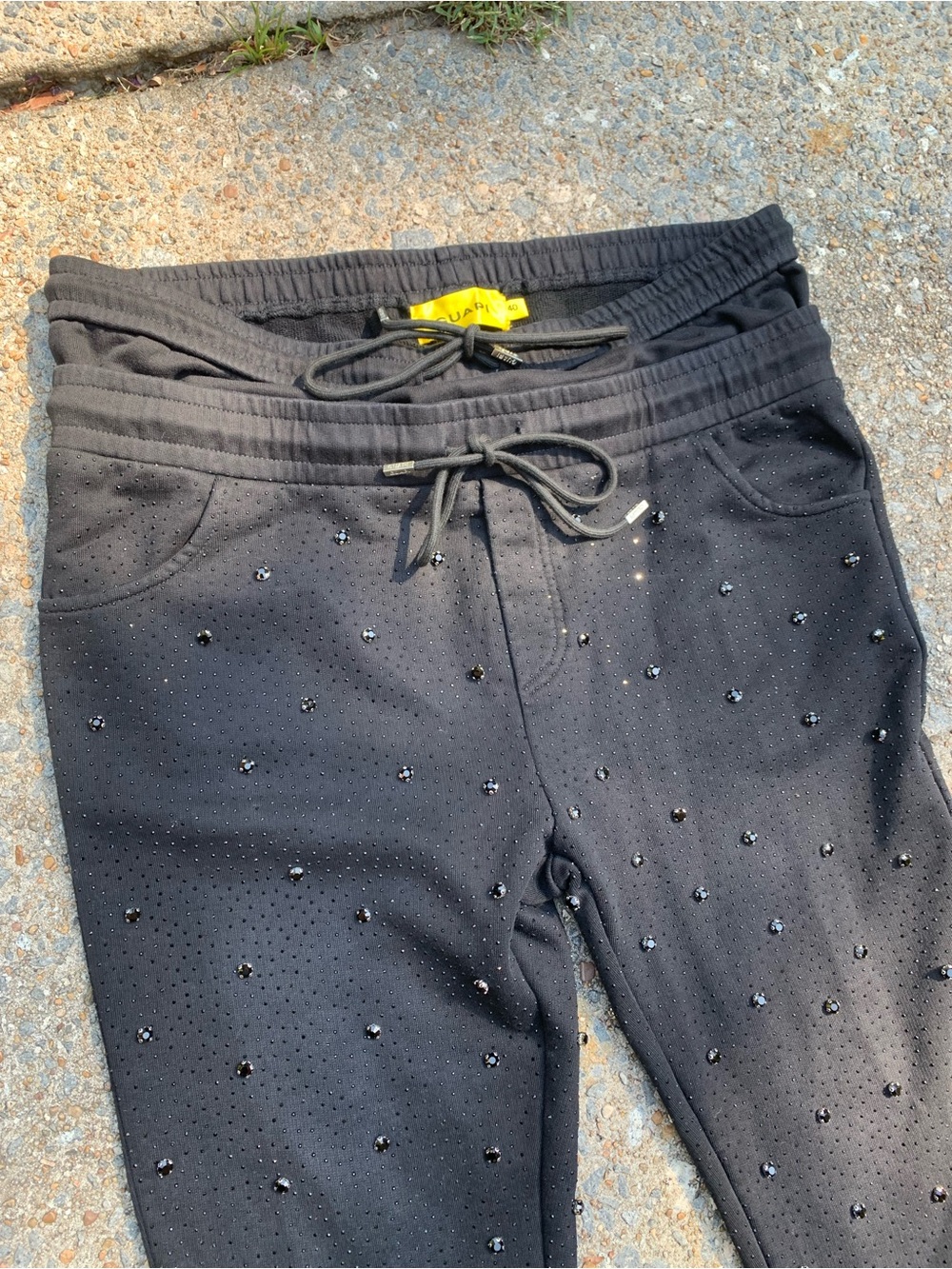 New GUAPI Black Rhinestone-Embellished Jeans - Picture 7 of 9